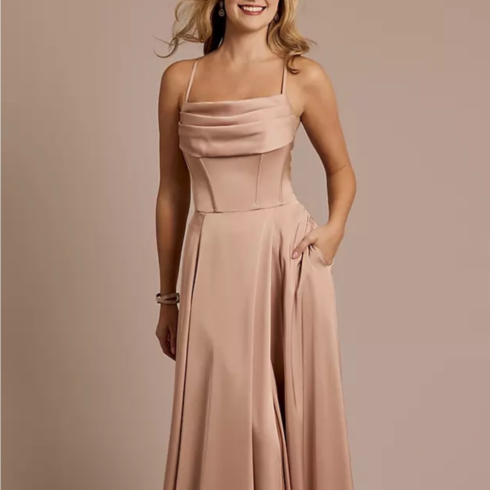 Elegant Blush Pink Gown David’s Bridal